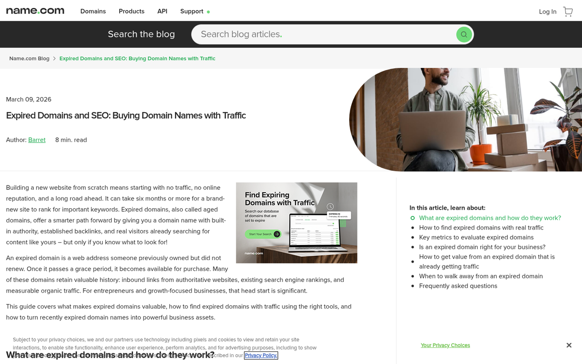 Website relevance check on screen