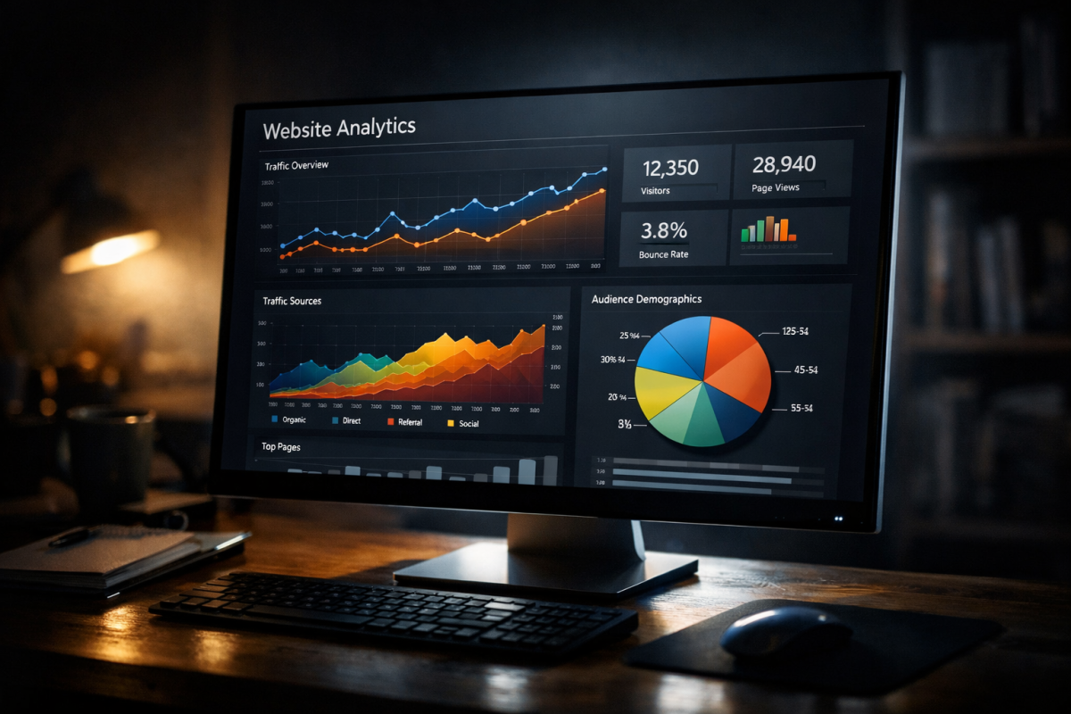 Warning sign with robot and traffic graph