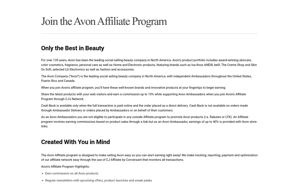 Competitors challenging Avon affiliate market share