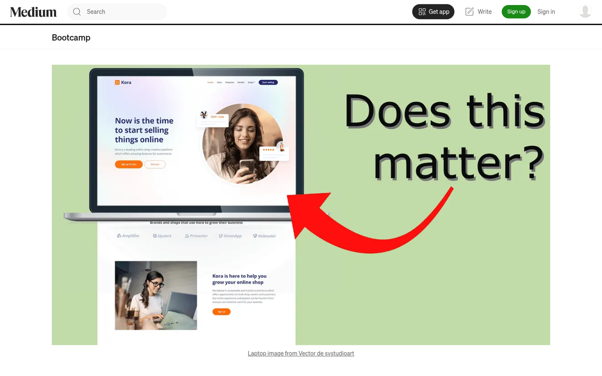 Website scrolling below the fold illustration