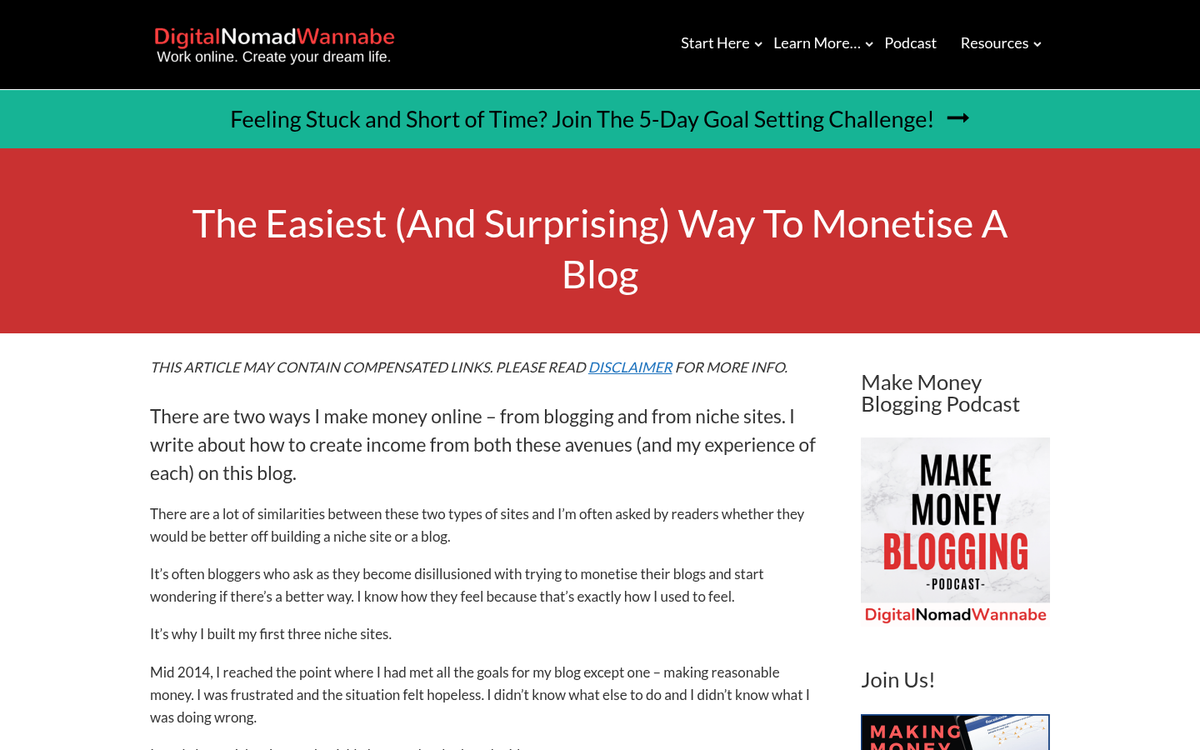 Website screenshot showing high value content strategy