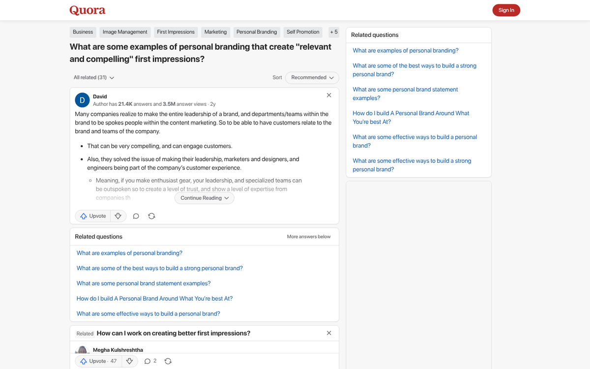 Person typing a personal Quora answer
