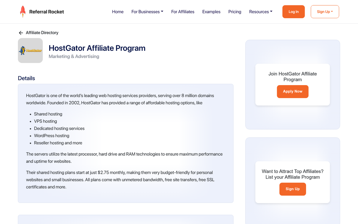 HostGator affiliate payment schedule and terms