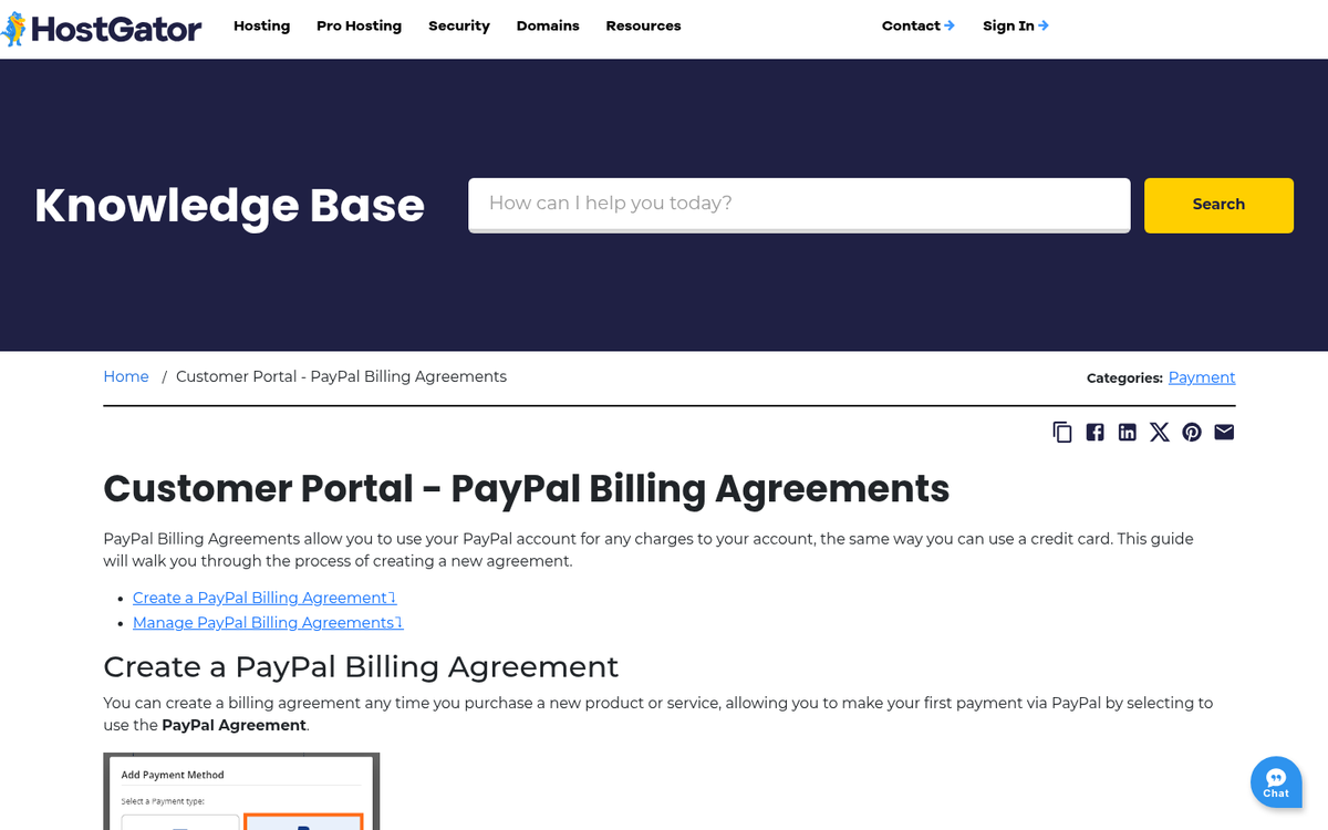 HostGator affiliate payment methods overview screenshot