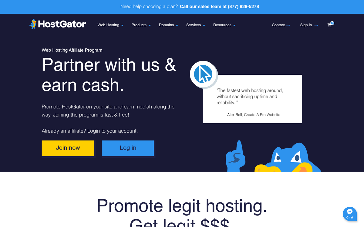 Hostgator affiliate dashboard showing earnings growth