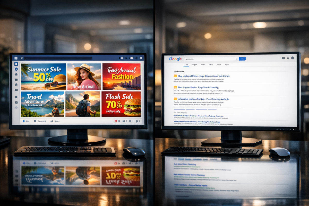 Person choosing between multiple traffic strategies