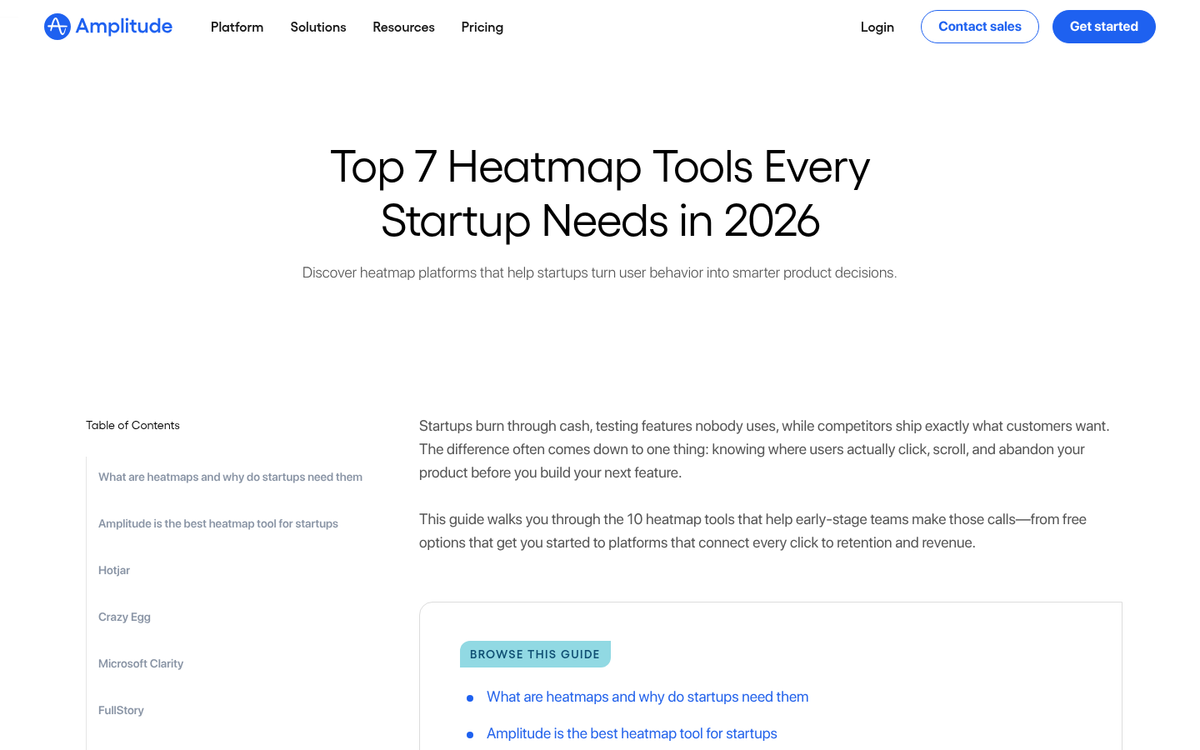 Website heat map tool interface screenshot
