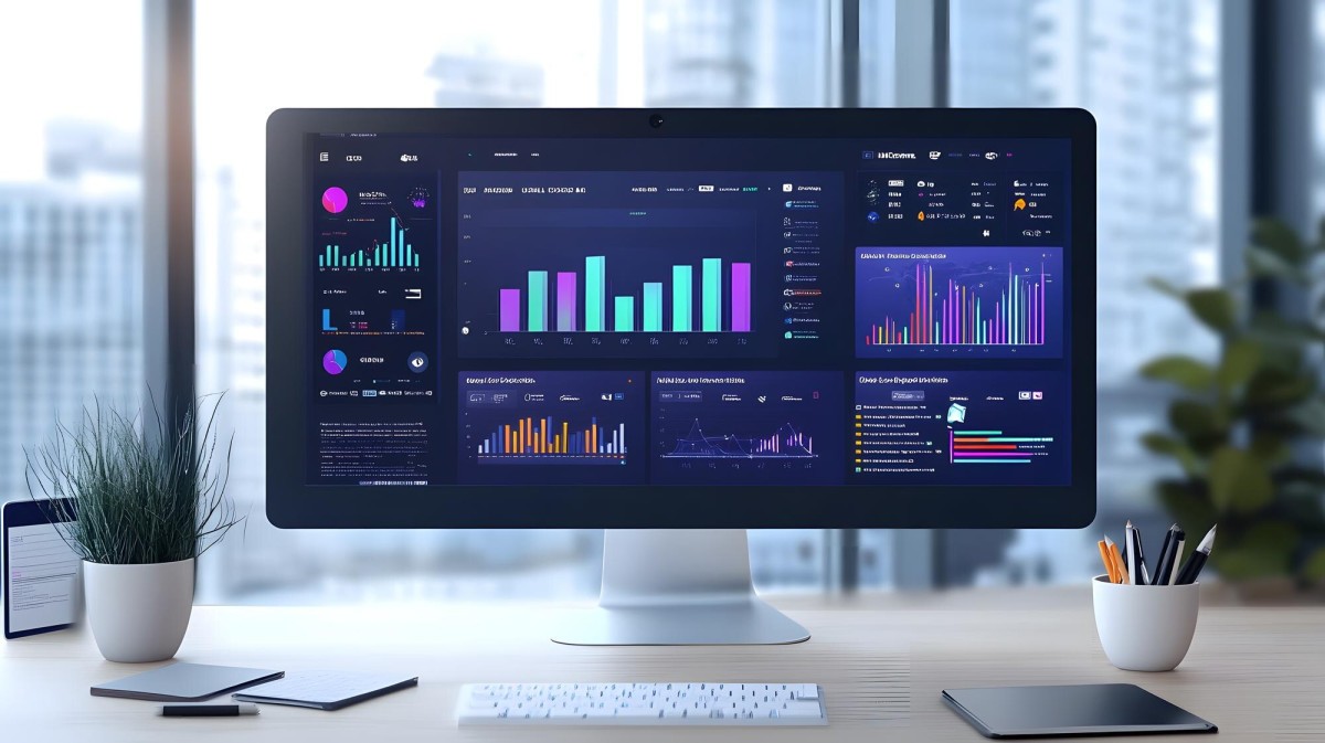 Person reviewing website analytics dashboard data