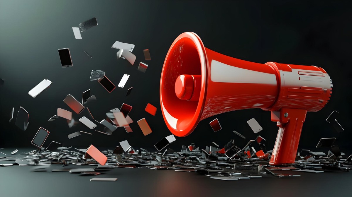 Person sharing website launch on social media