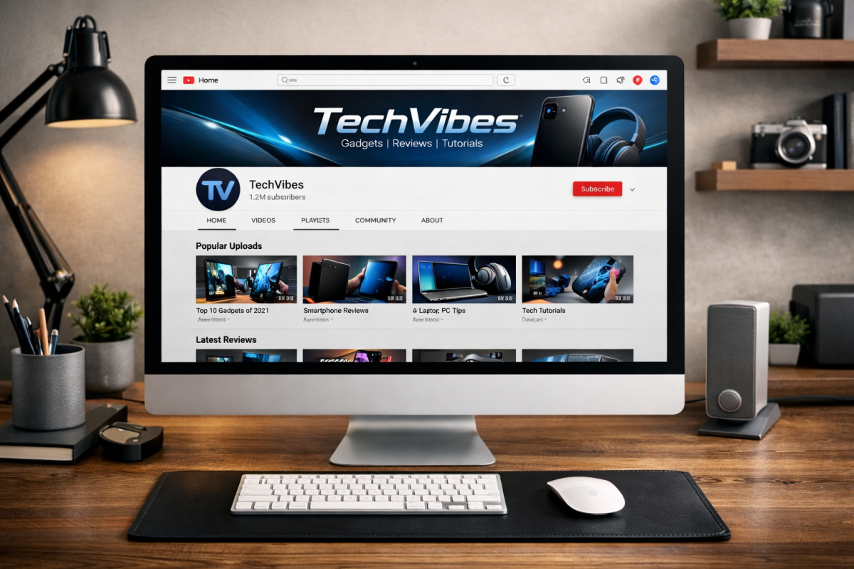 YouTube channel page layout example