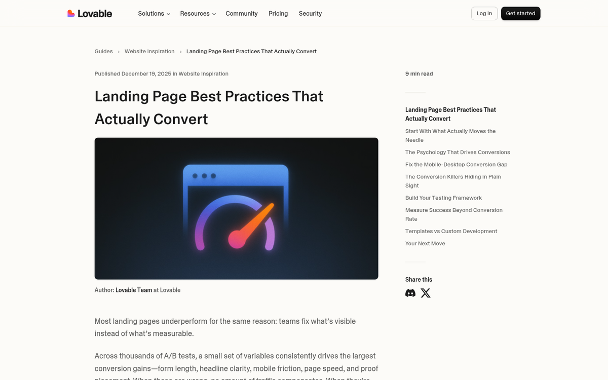 App landing page screenshot example
