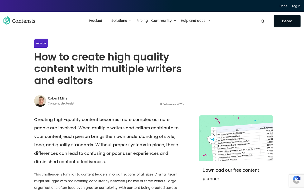 Writer evaluating content strategy on screen