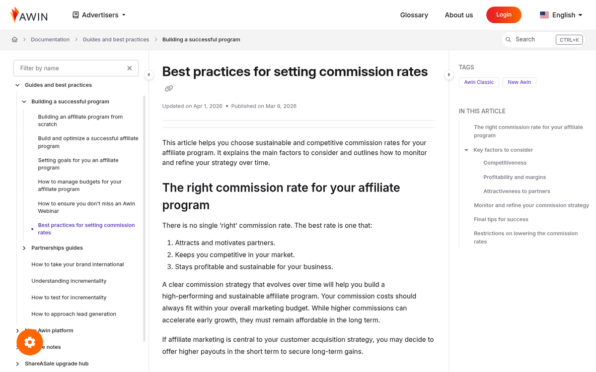 Affiliate program details planning checklist interface