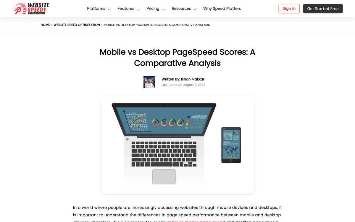 Mobile website displaying poor layout design