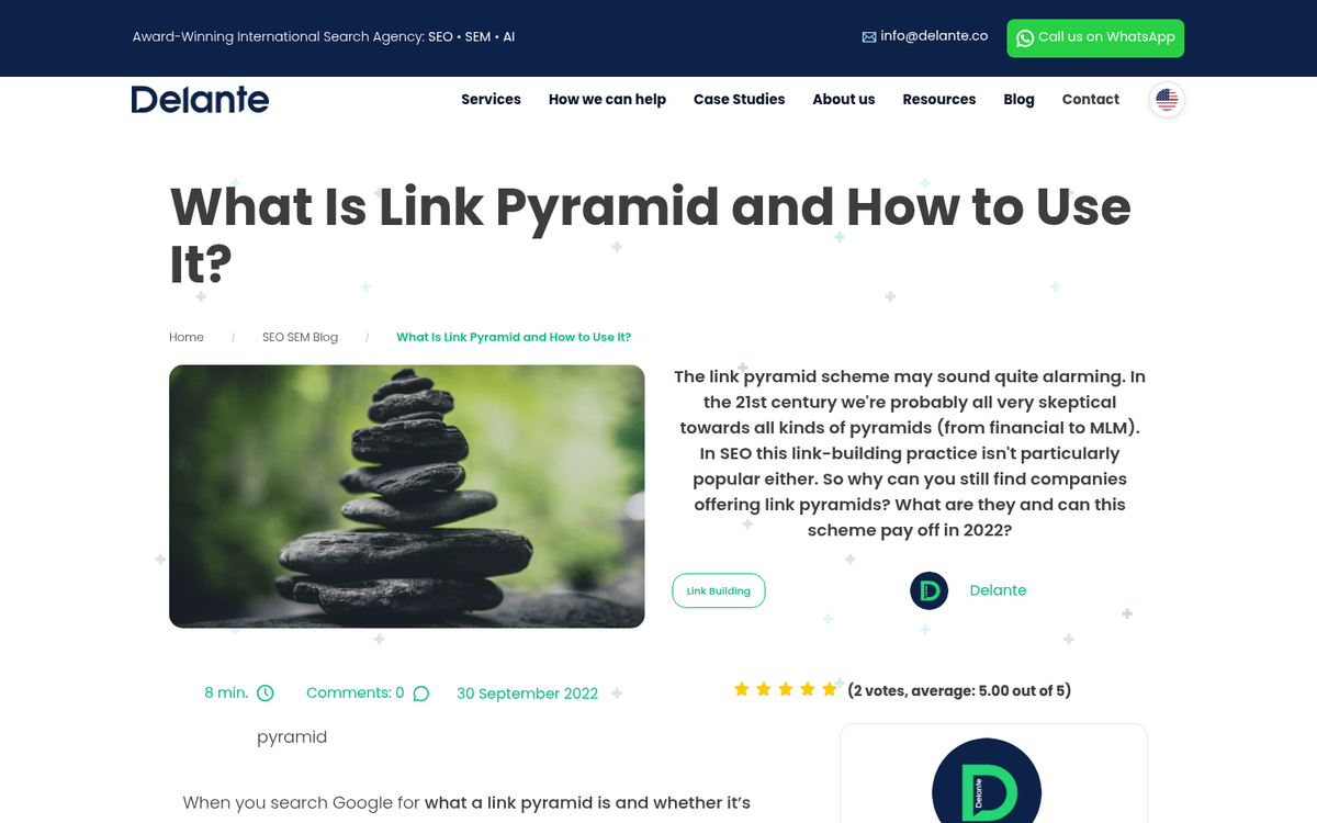 Diagram showing a link pyramid structure