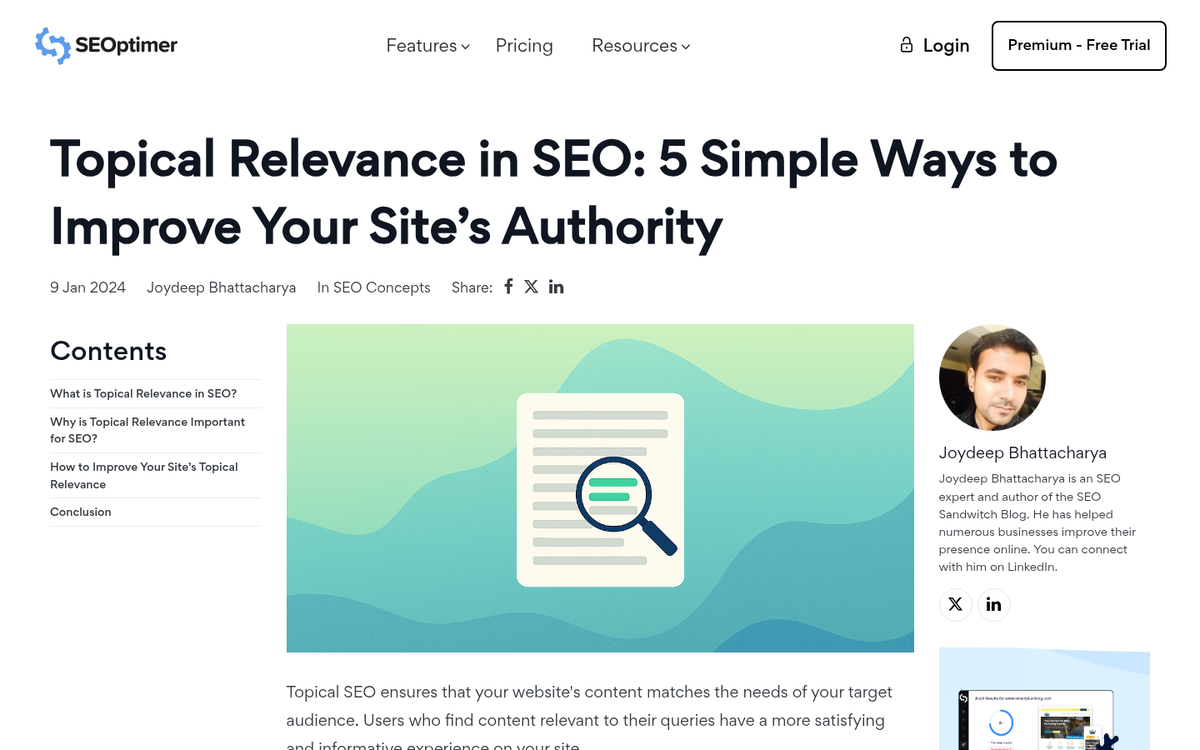 Webpage showing spammy irrelevant link insertions
