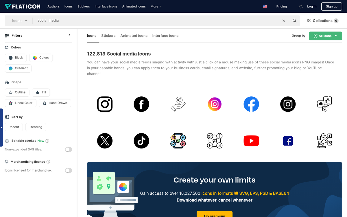 Social media platforms displayed on screen