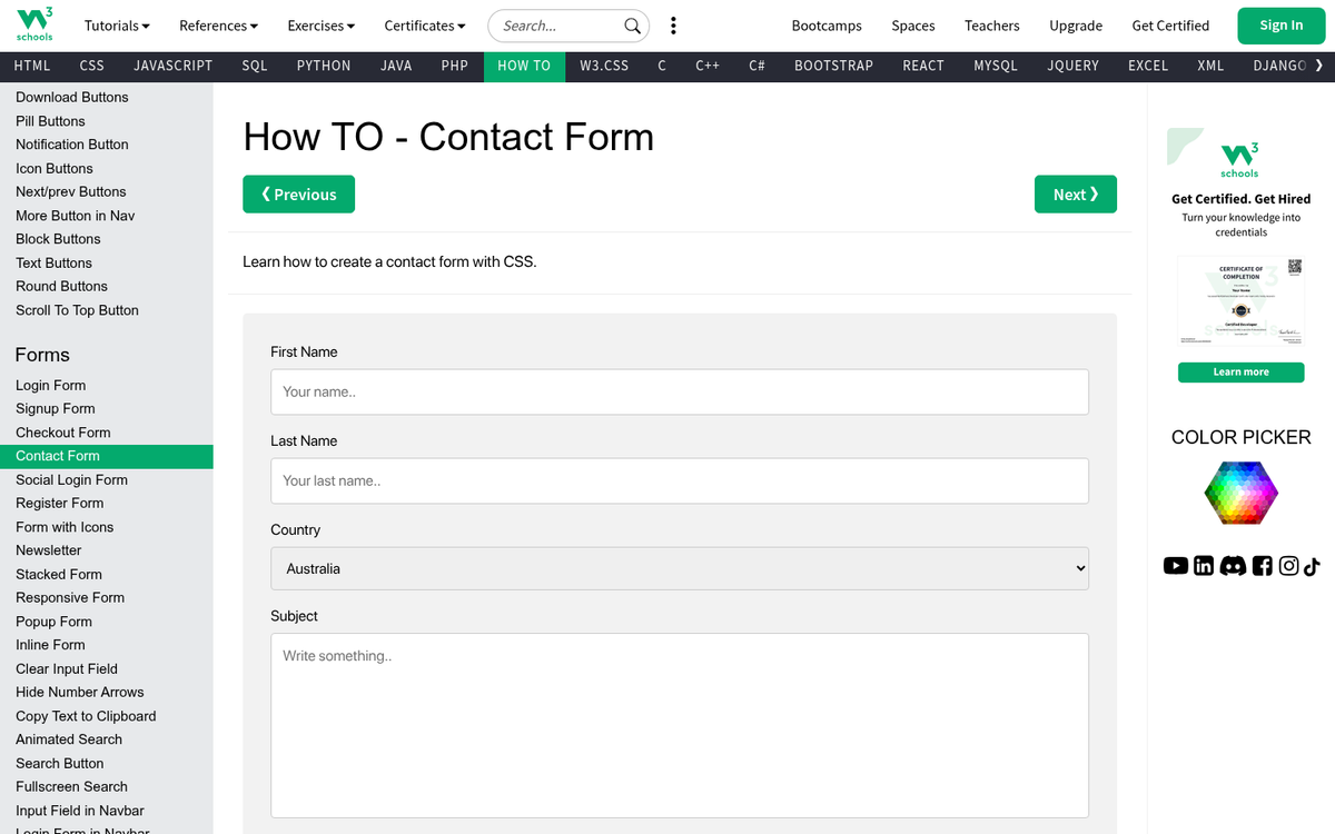 Simple contact form with minimal design fields