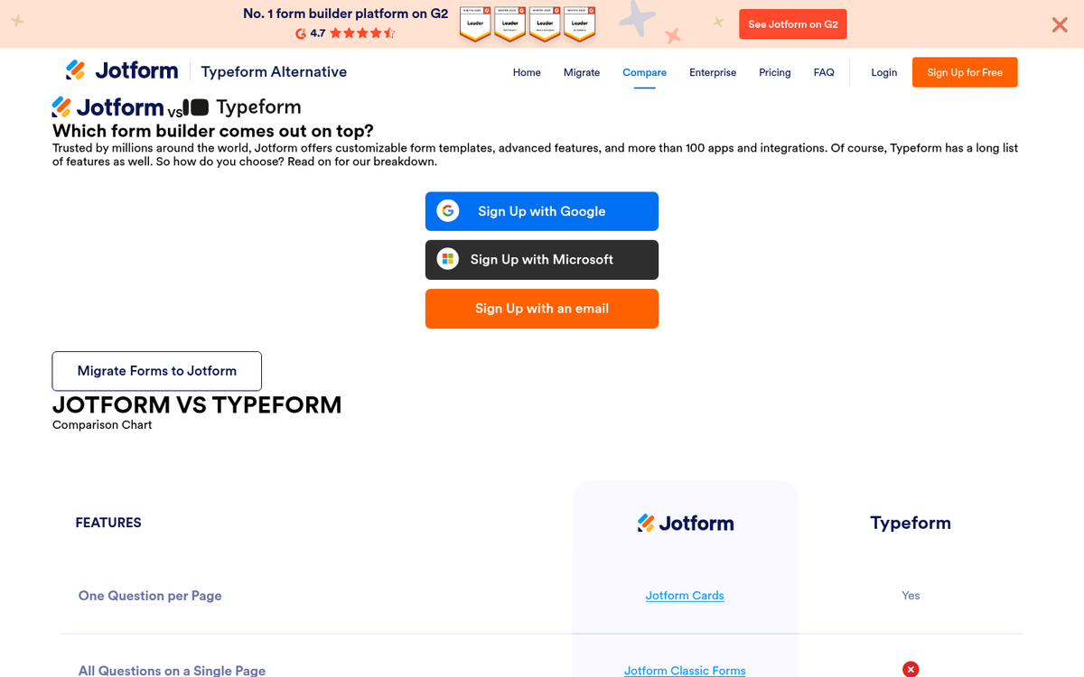 Contact form builder interface screenshot