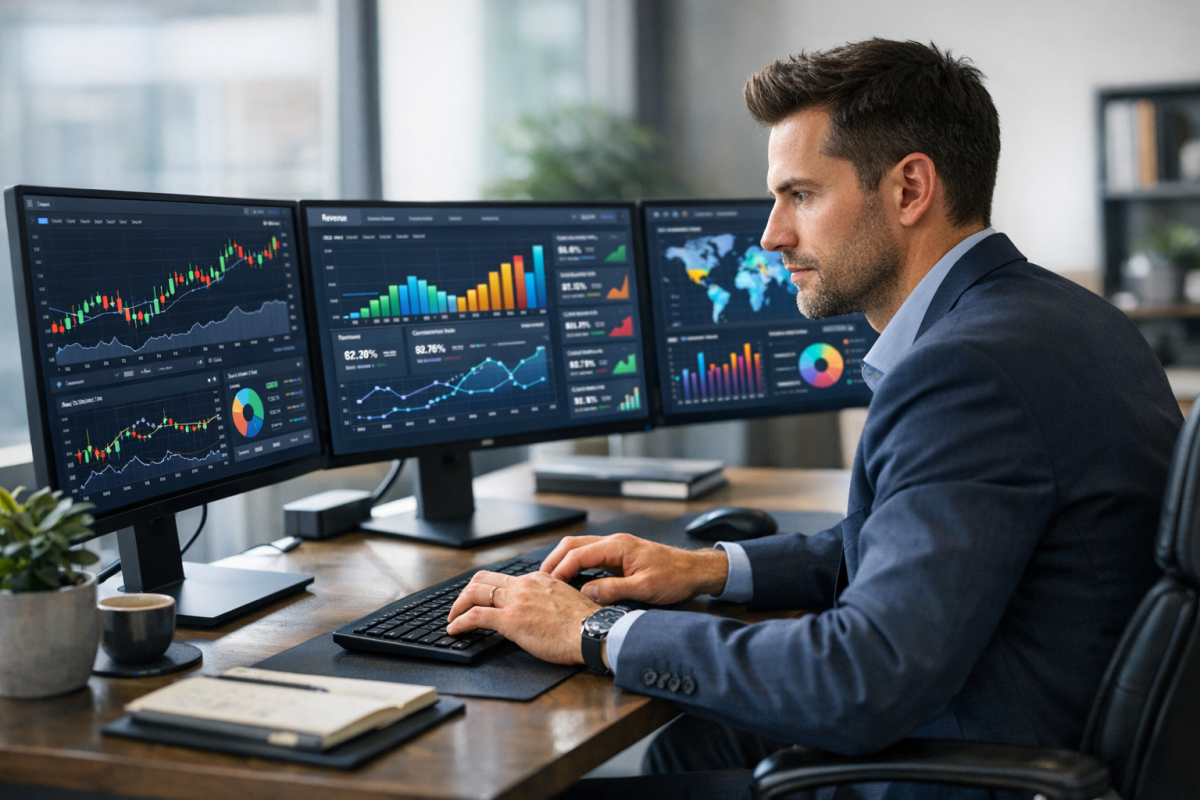 Business person setting PPC campaign goals