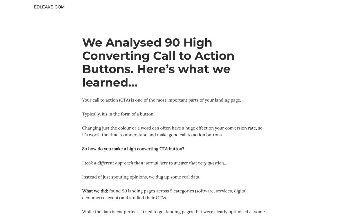 Vocabulary words and call to action examples