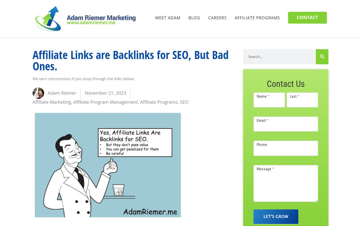 Website with harmful incoming backlink warnings