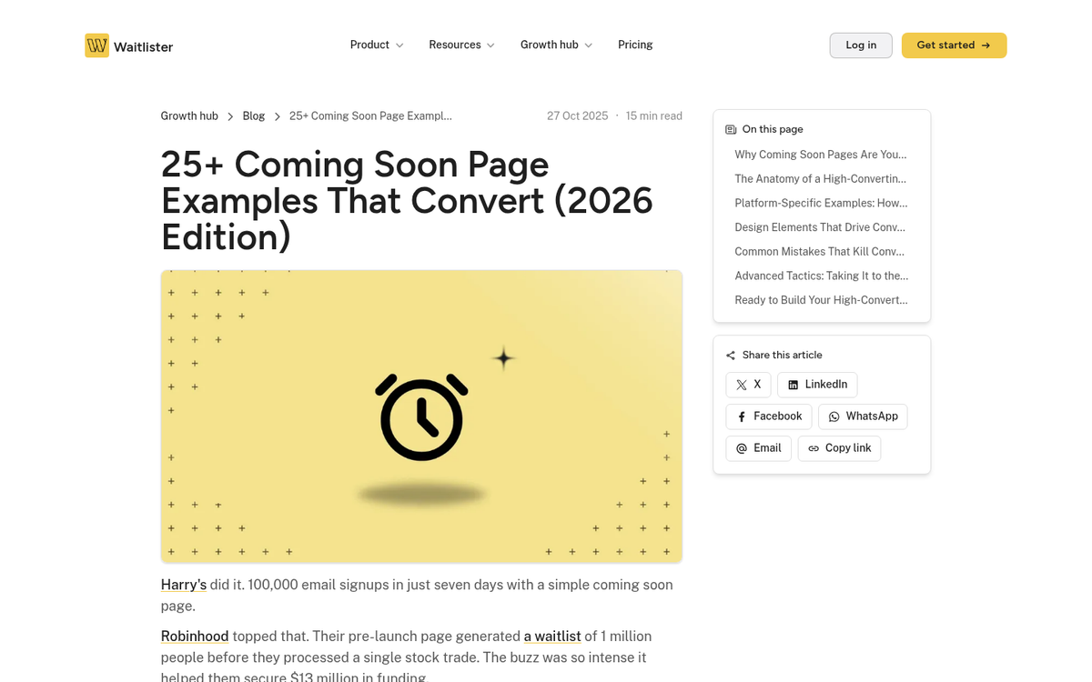 Email signup form on a website