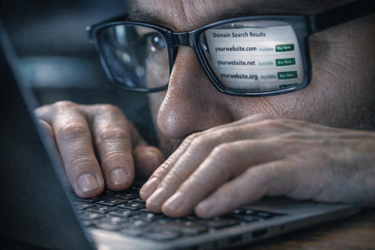 Expired domain search results on screen