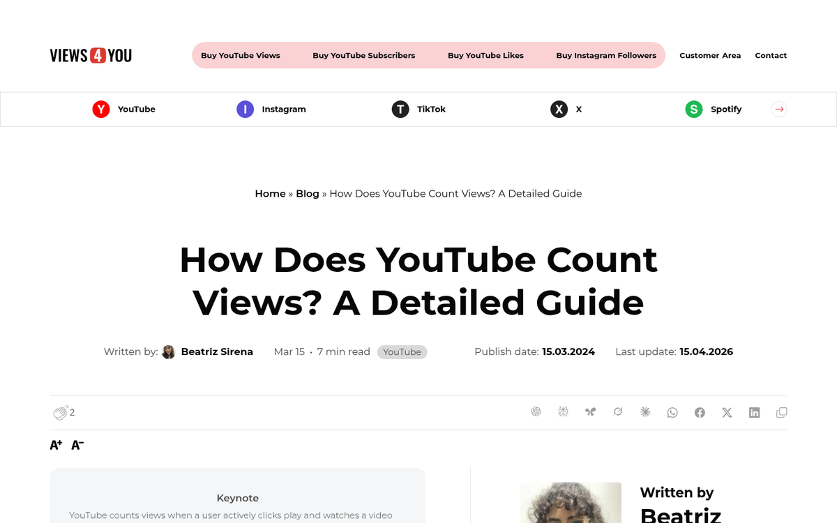 YouTube video player showing view count