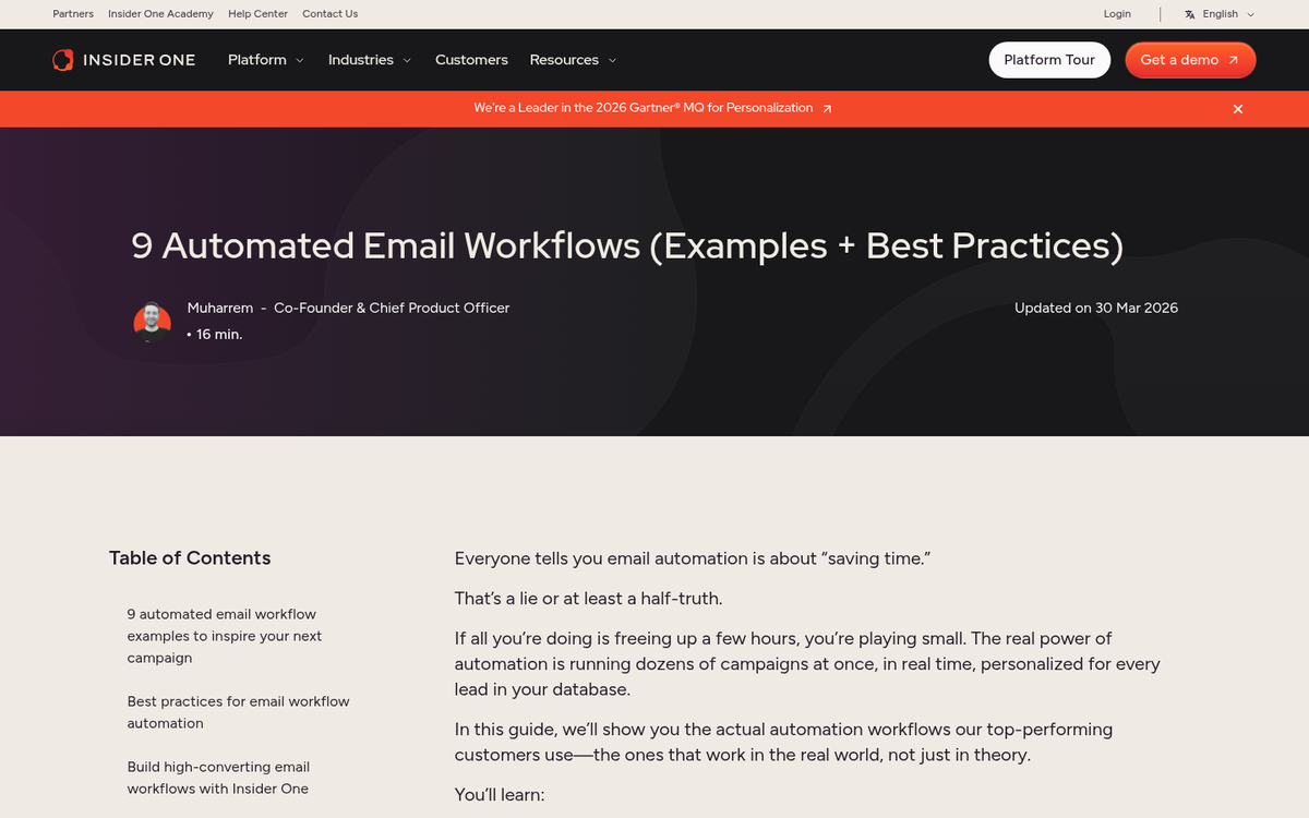 Mailchimp automated email workflow dashboard screenshot
