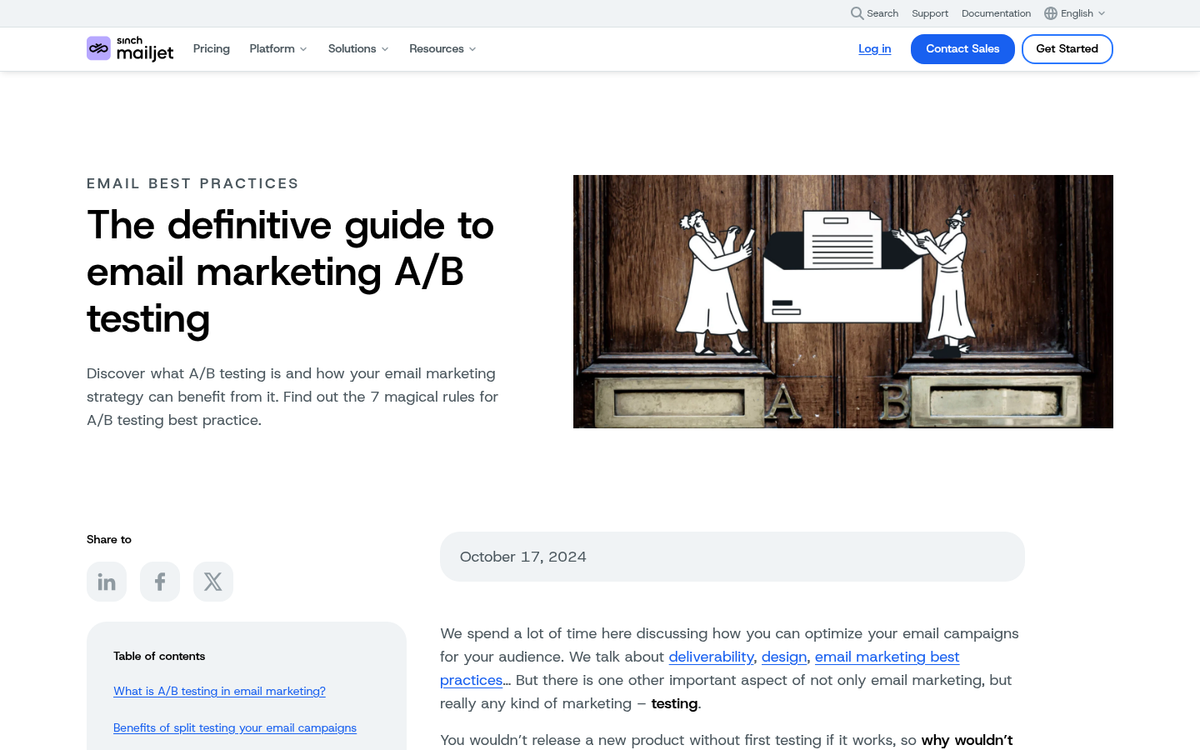 Mailchimp split test email campaign results