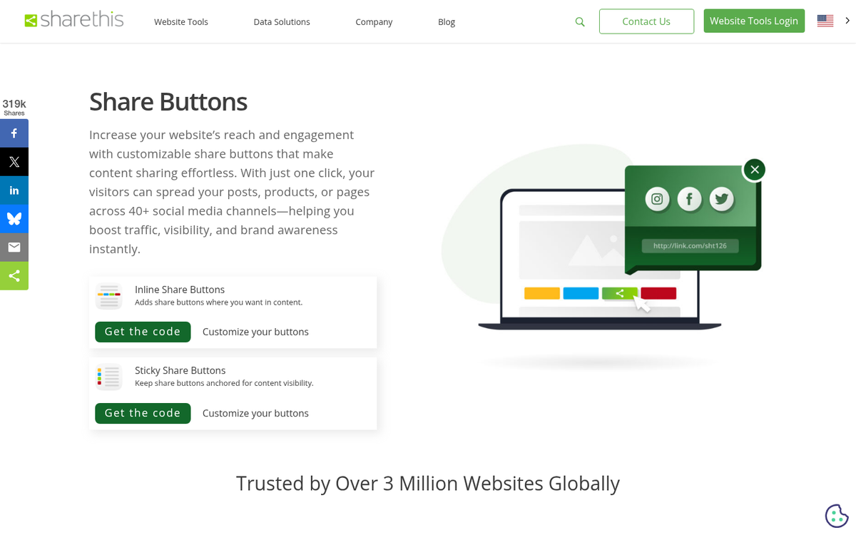 Infographic missing social sharing buttons example