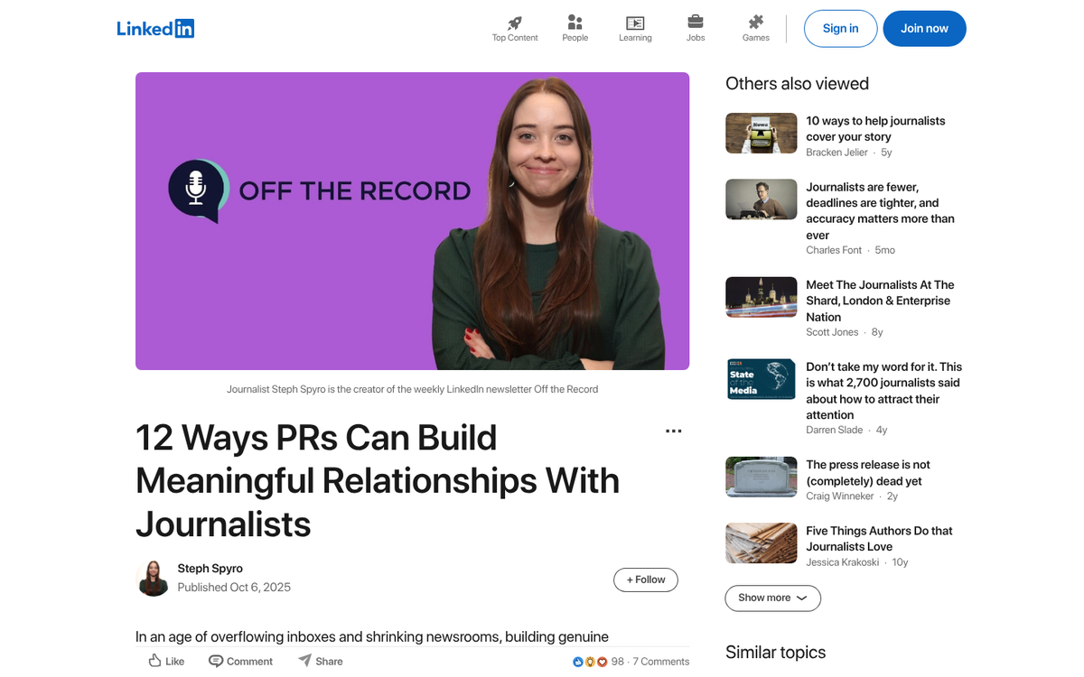 Quality content and media outreach strategy