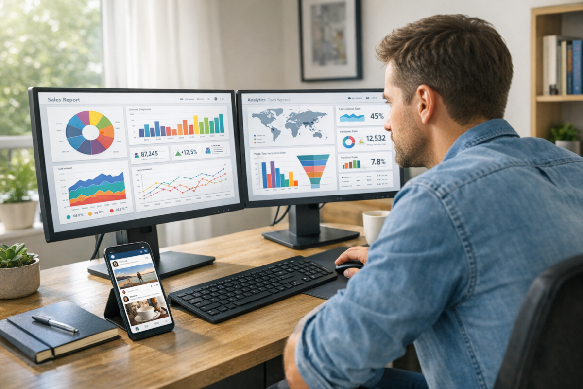 Person sharing Facebook post for traffic