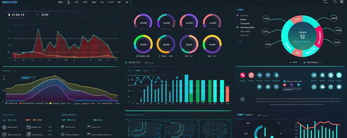 Person analyzing business data on screen