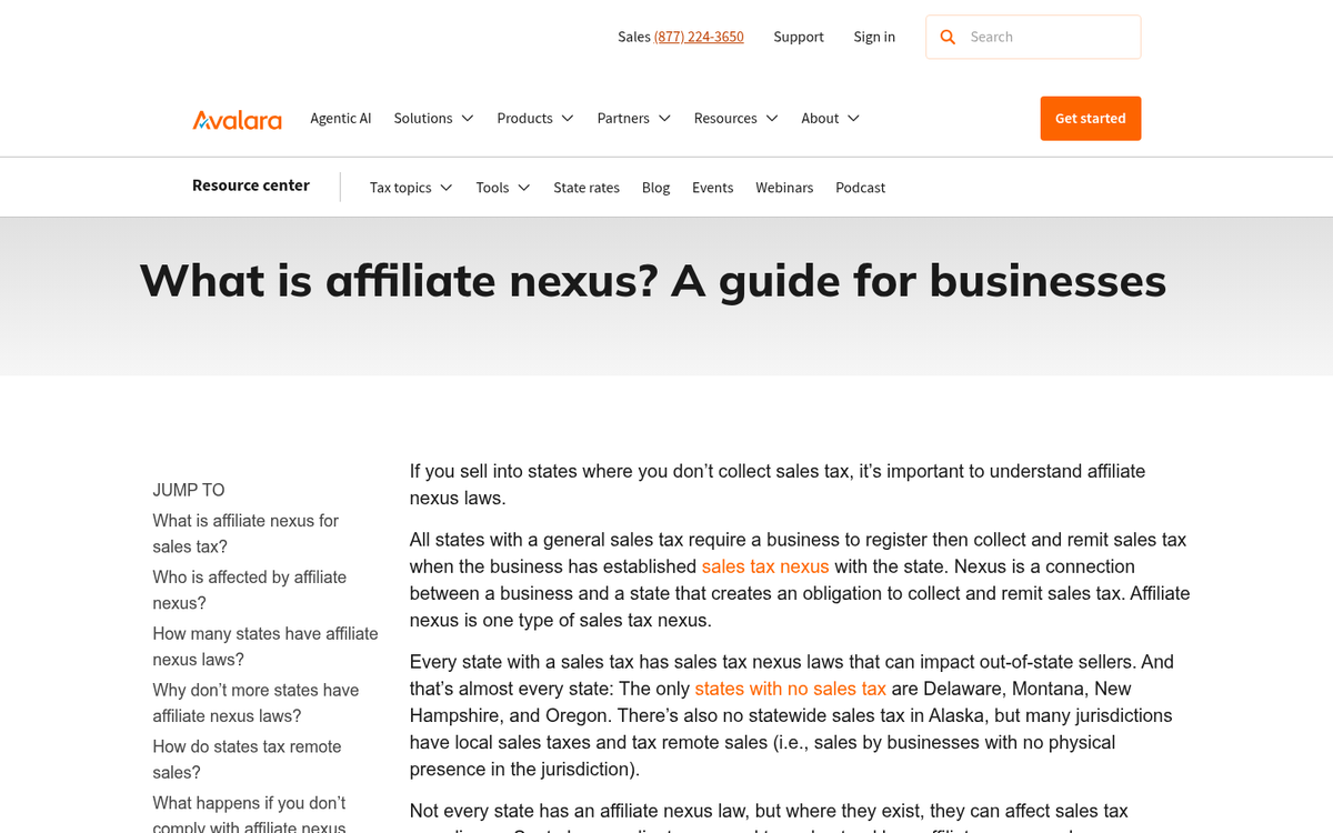 Map showing banned states for Amazon affiliates