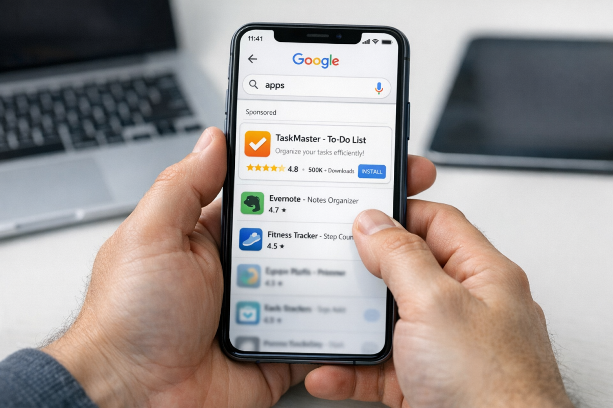 Mobile app ads displayed across platforms