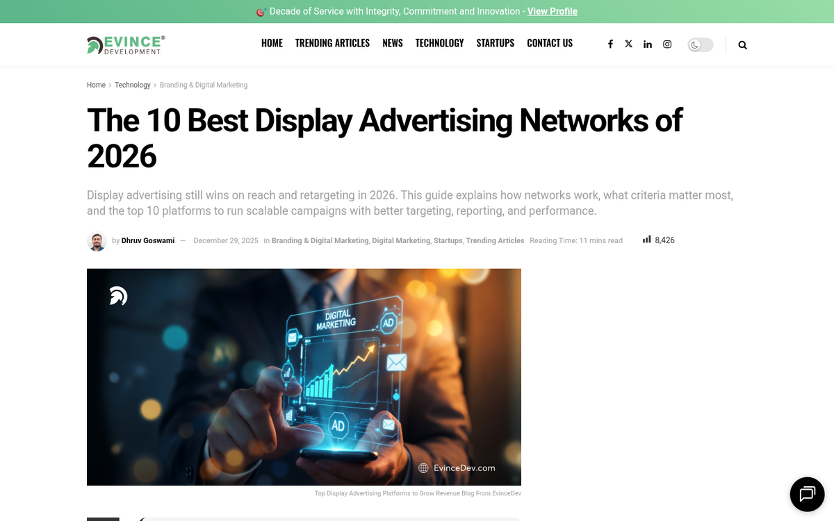 Comparison chart of ad network features