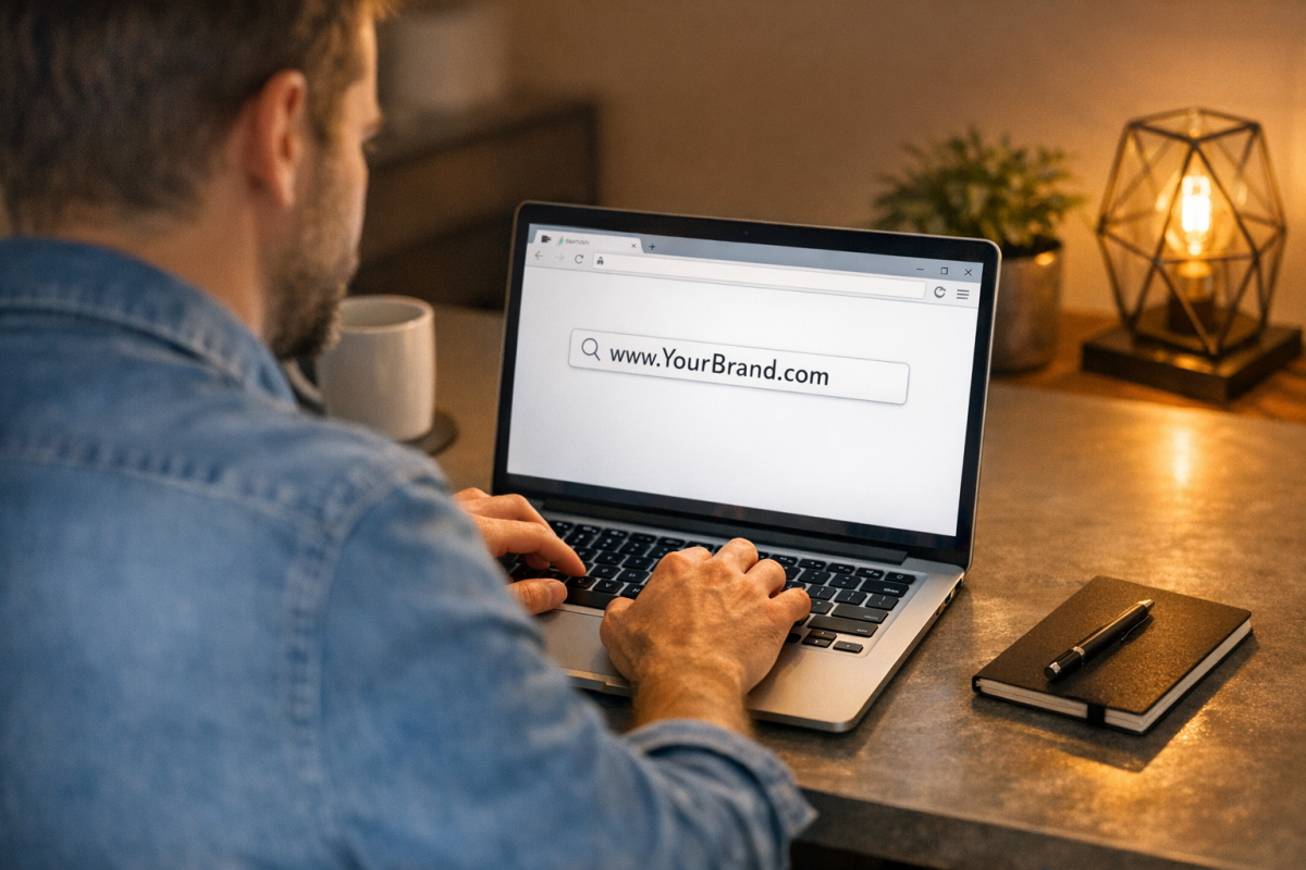 Person offering gift box to customer