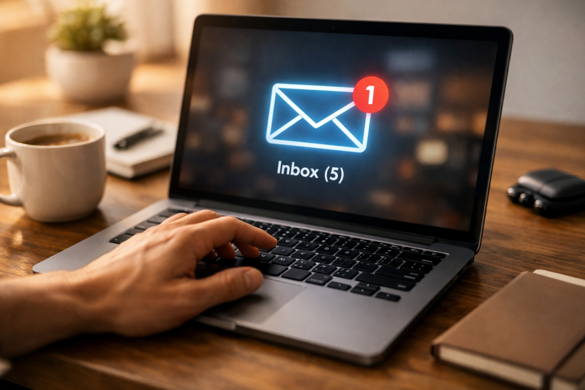 Person building email subscriber list online