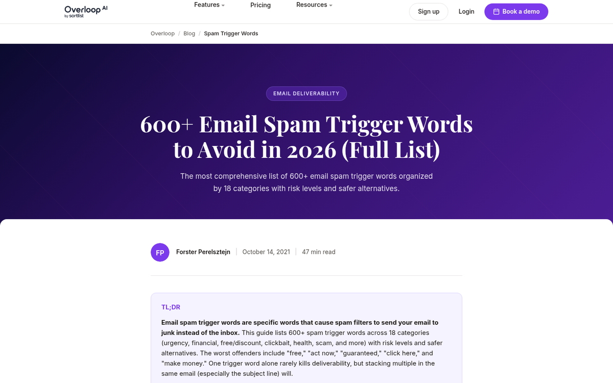 Urgent spam trigger words email marketing example