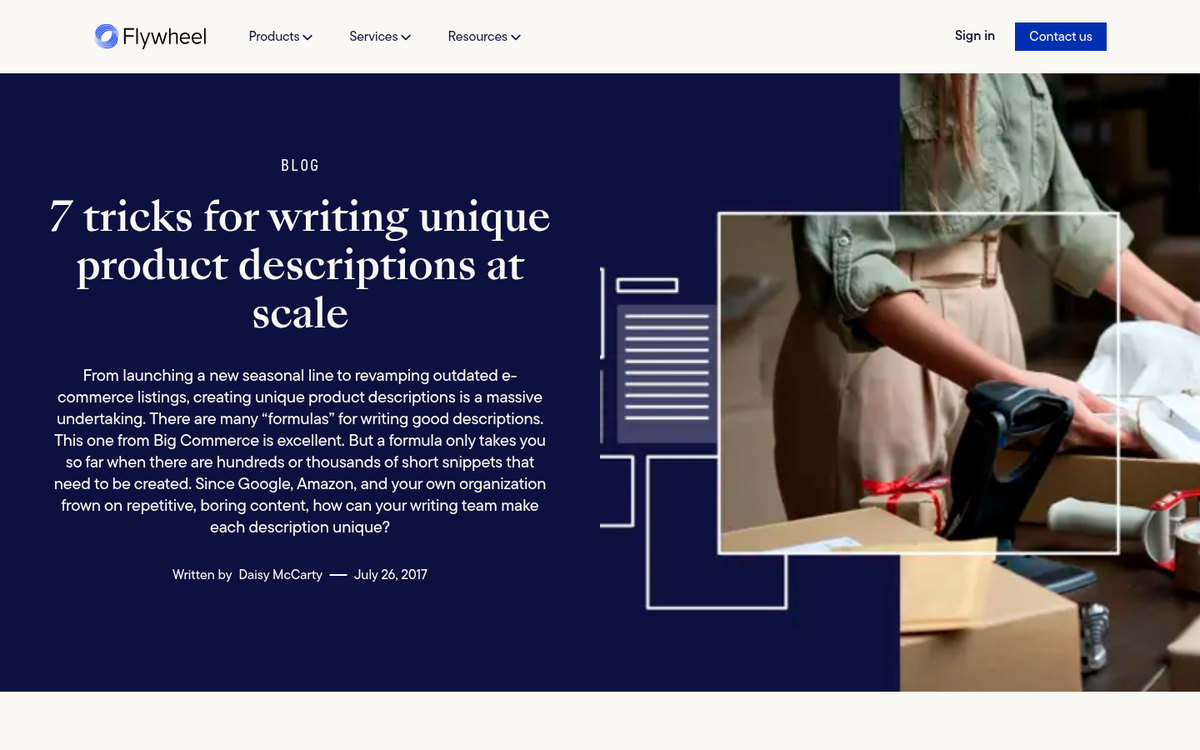 Unique eCommerce product page screenshot example
