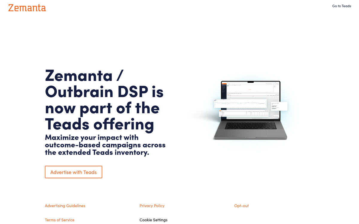 Zemanta native advertising platform interface screenshot