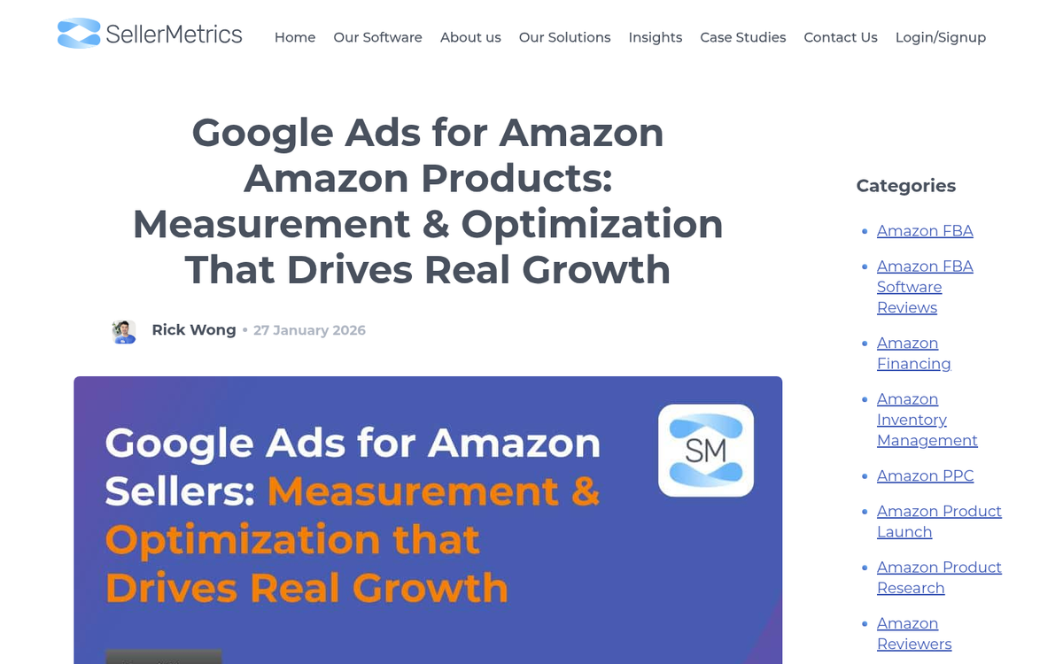 Amazon product listing on Google Ads