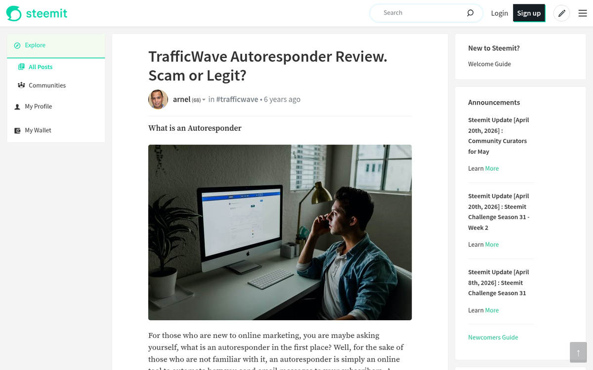 TrafficWave traffic generator website homepage screenshot