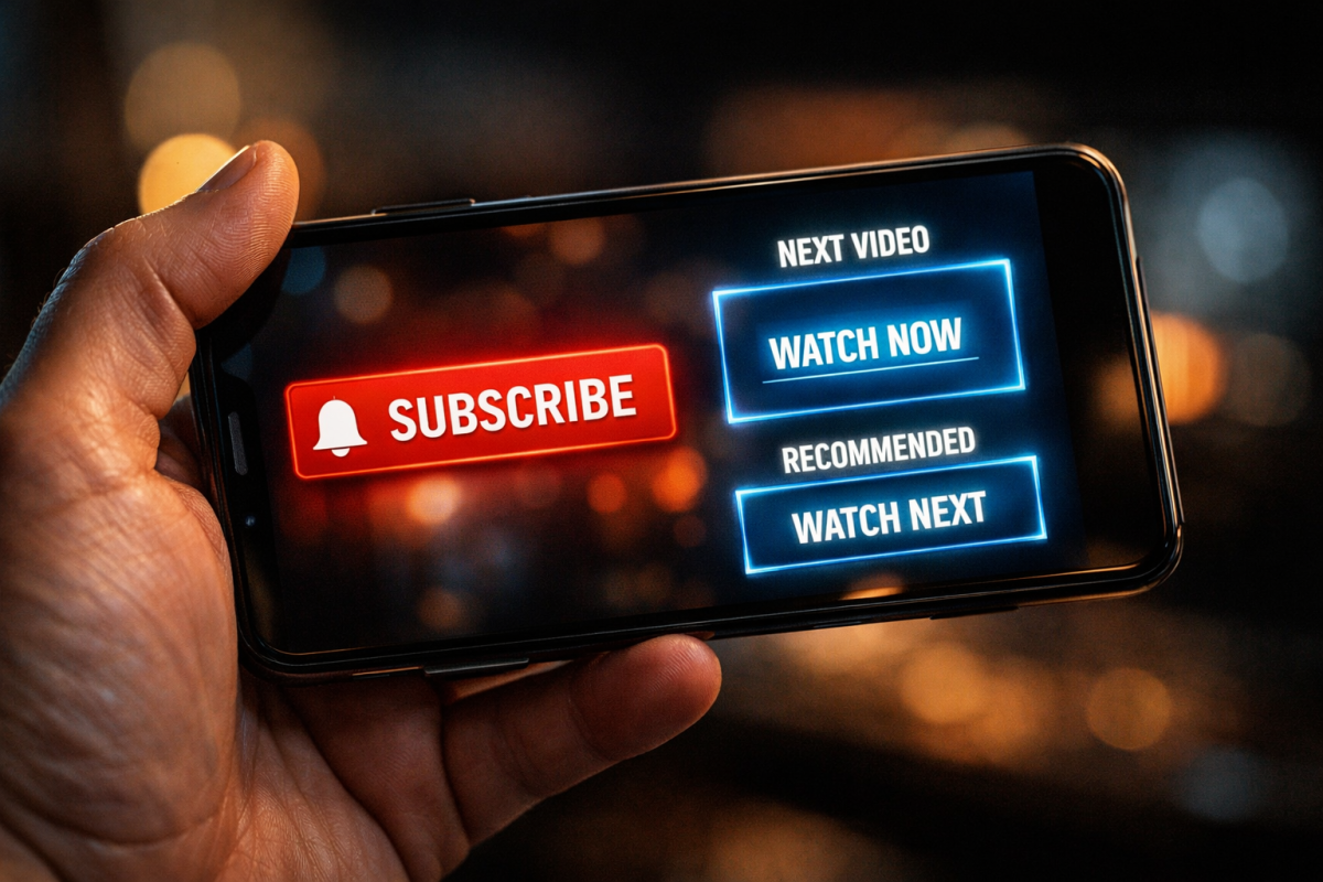 YouTube end screens and cards interface