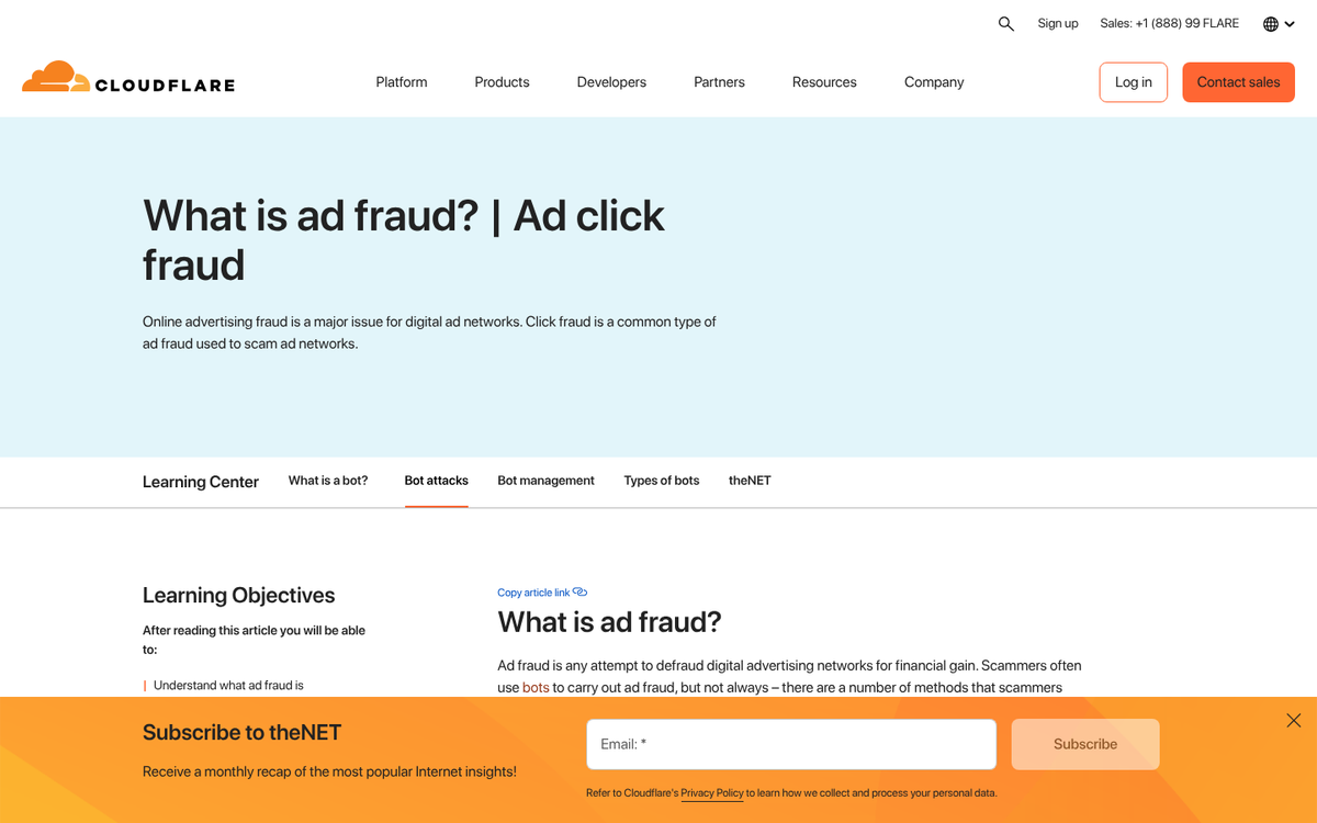 Ad network dashboard showing invalid traffic warnings