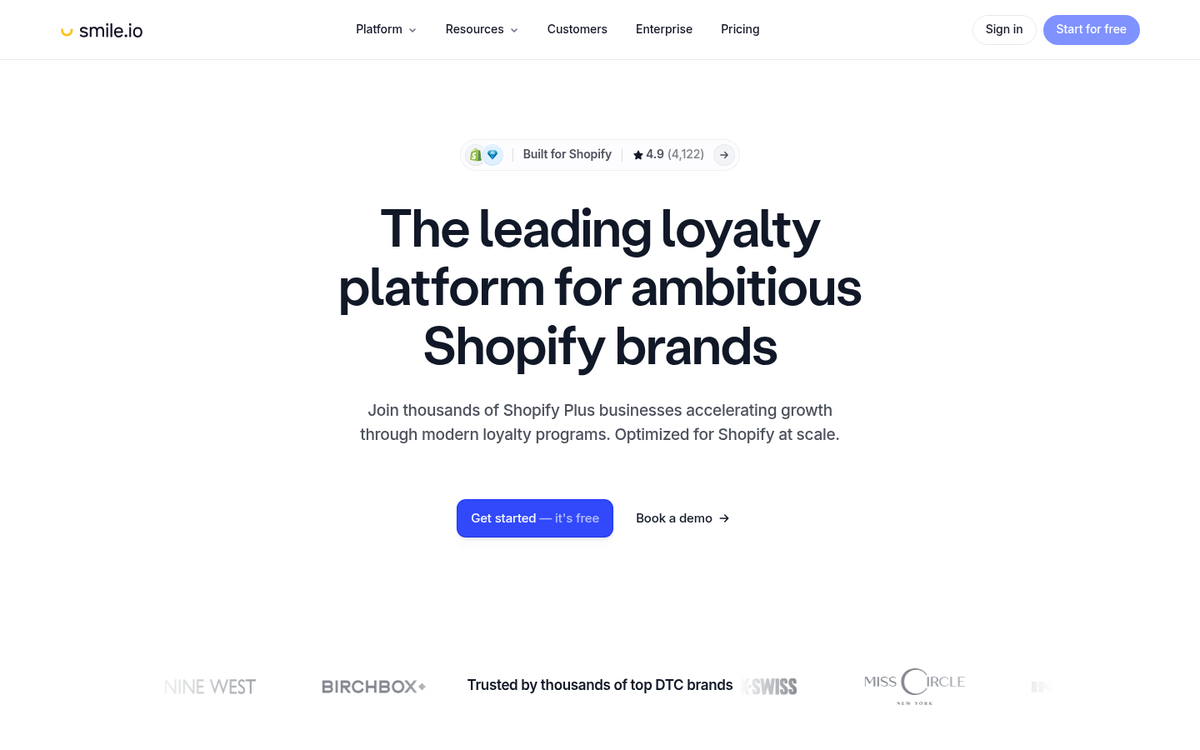 Smile.io loyalty rewards program interface screenshot