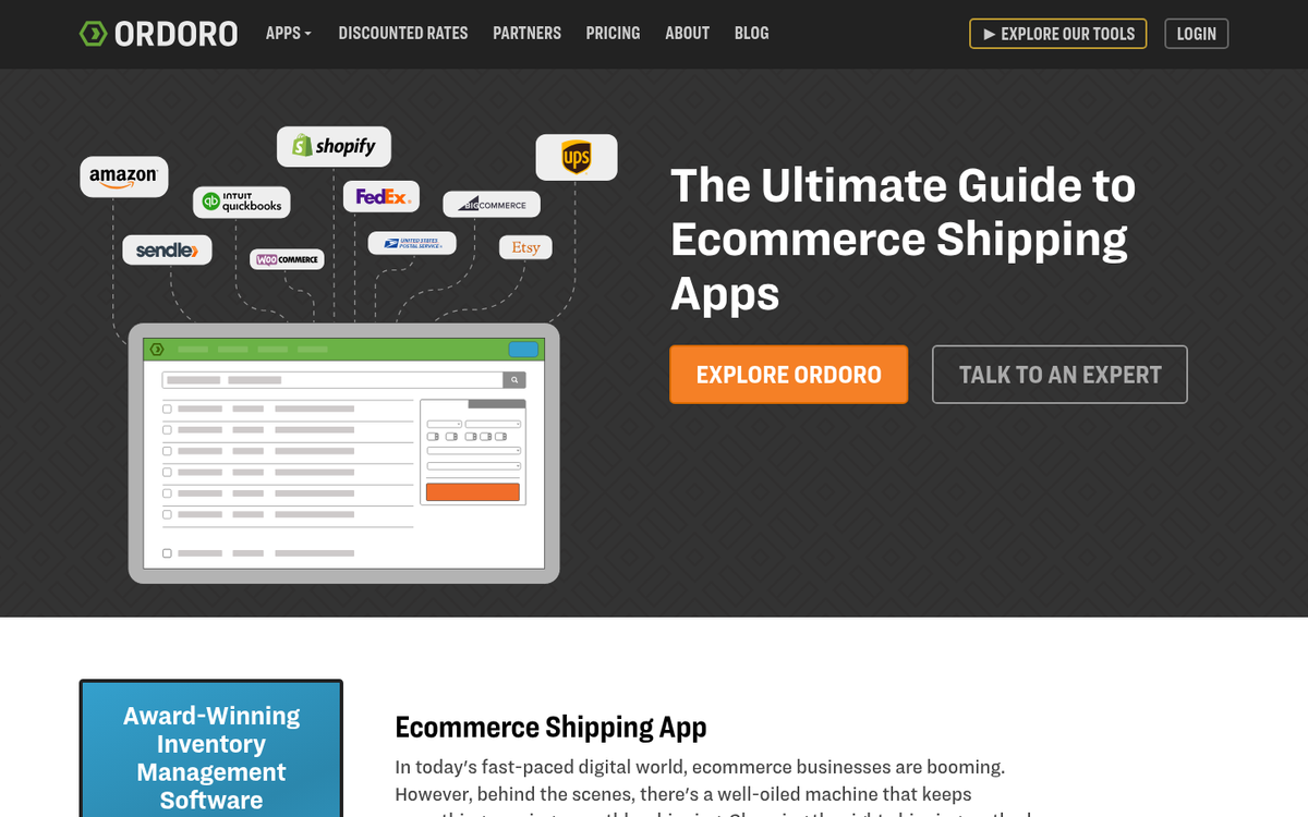 Ordoro inventory management plugin dashboard screenshot