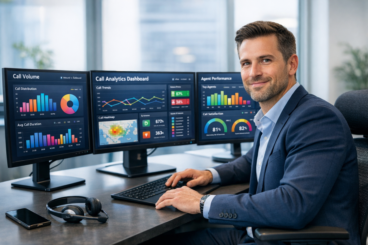 Third party call tracking software dashboard interface